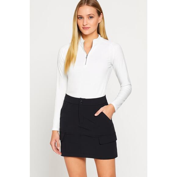 Athleta Trekkie Cargo Gray Preppy Tennis Skort Skirt 8 - Picture 1 of 5